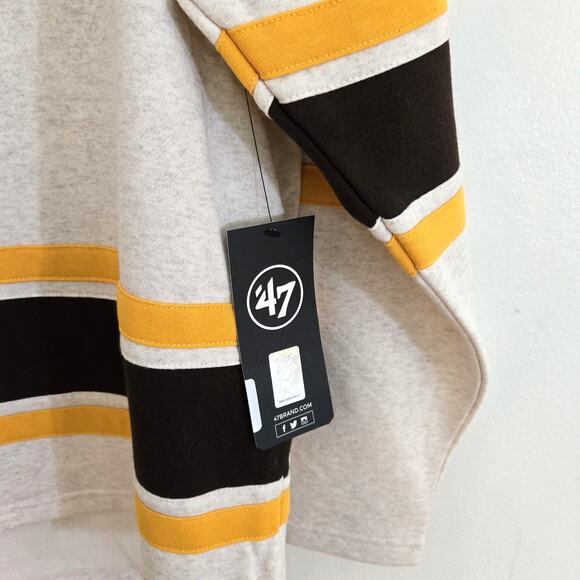 New Boston Bruins '47 Brand Centennial Early Years Script Lacer Hoodie Size L - Picture 10 of 13